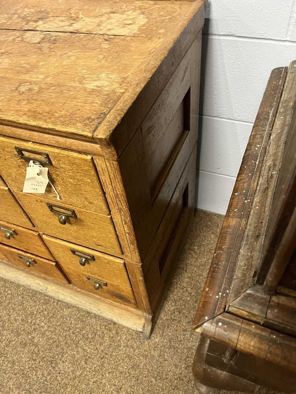 Vintage oak filing drawers, - Bild 5 aus 10