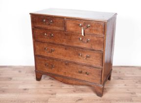 A George III oak chest of drawers