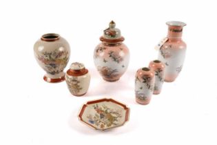 Japanese ceramic baluster vase and other Asian inspired ceramics