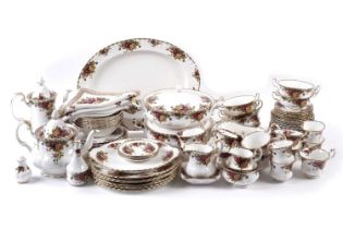 A Royal Albert ‘Old Country Roses’ pattern tea and dinner service; and similar napkins