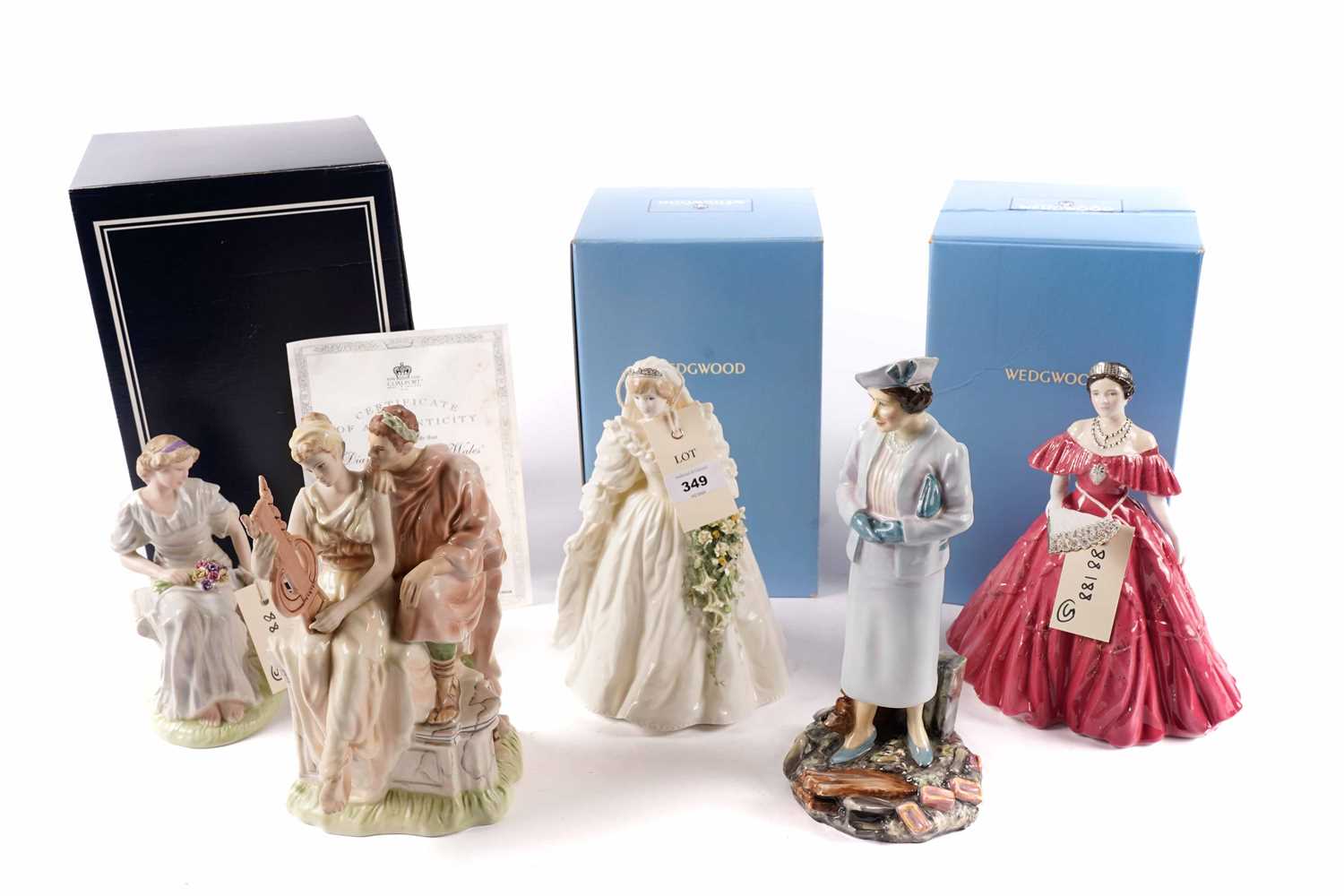A collection of decorative ceramic figures
