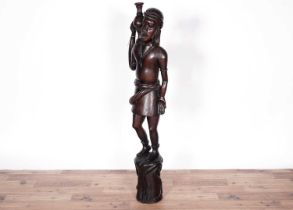 An African carved hardwood figure