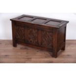 An early 20th century blanket box and a mid 20th Century oak coffer