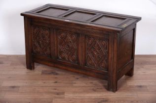 An early 20th century blanket box and a mid 20th Century oak coffer