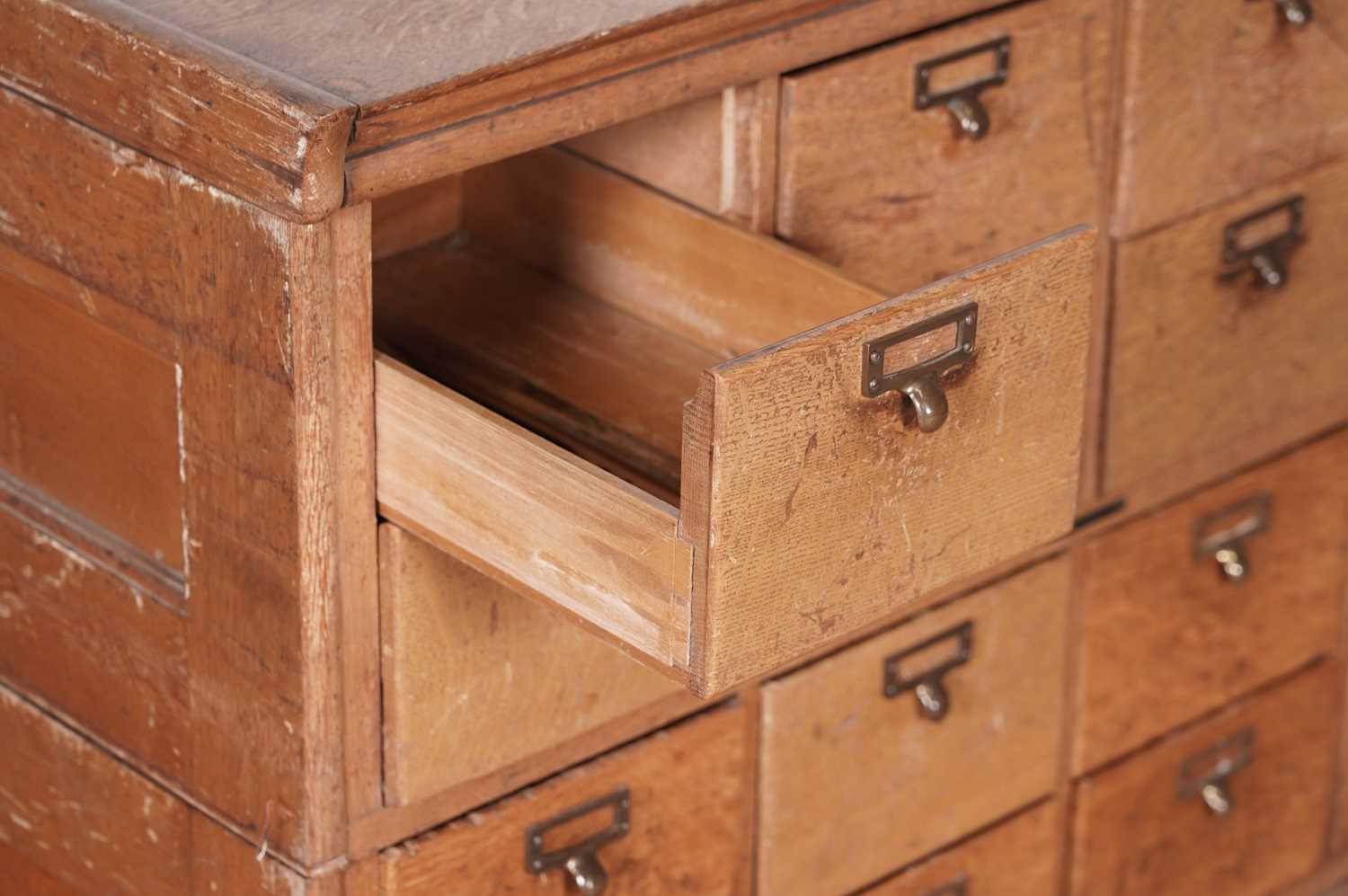 Vintage oak filing drawers, - Image 3 of 10