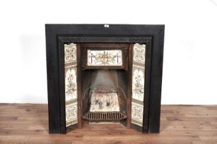 A Victorian cast iron fireplace
