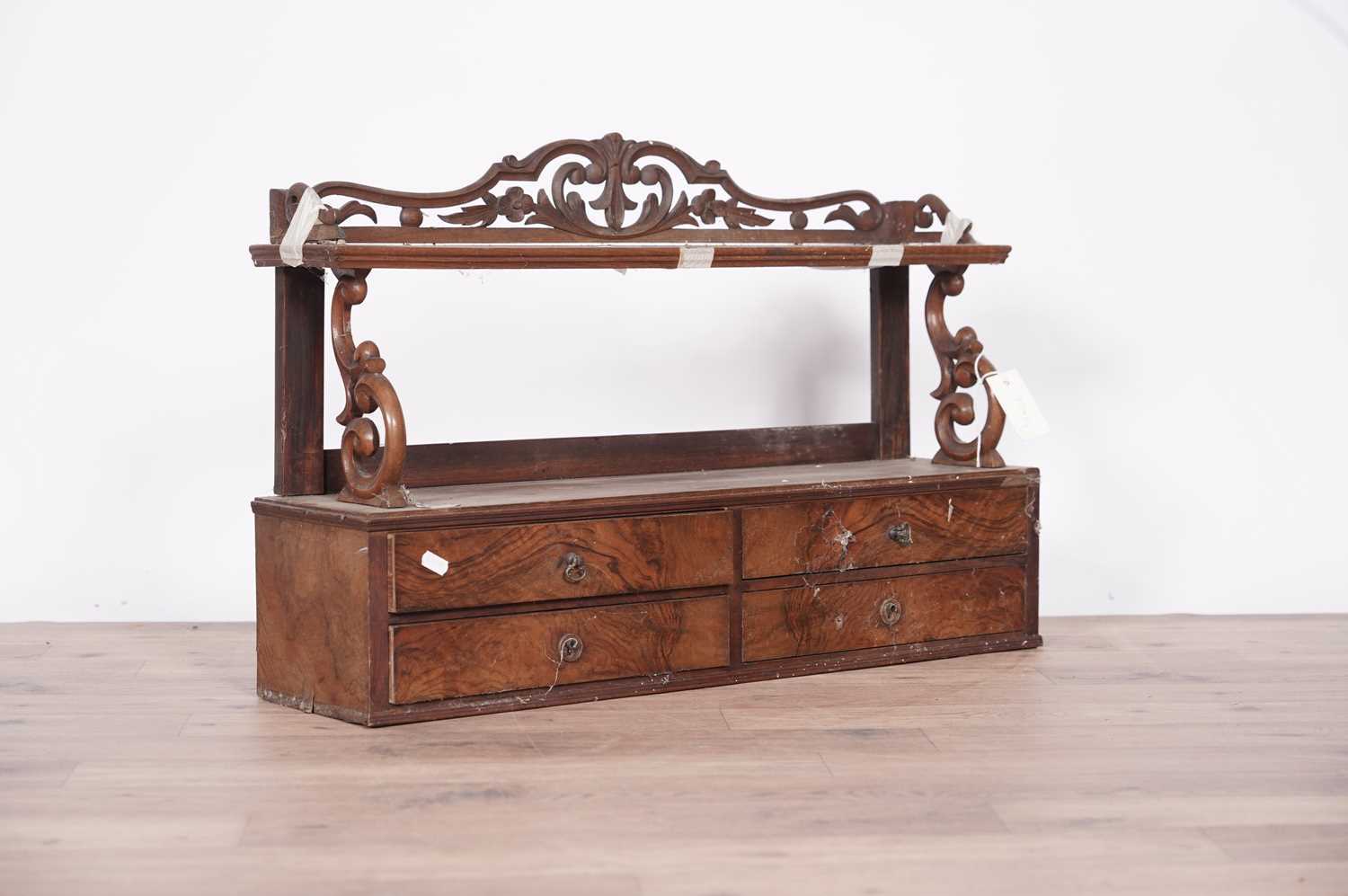 A mid 18th Century mahogany swing frame toilet mirror and a Victorian burr walnut wall cabinet - Image 9 of 9