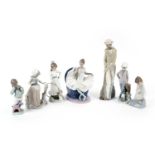 A selection of Lladro and Nao figures