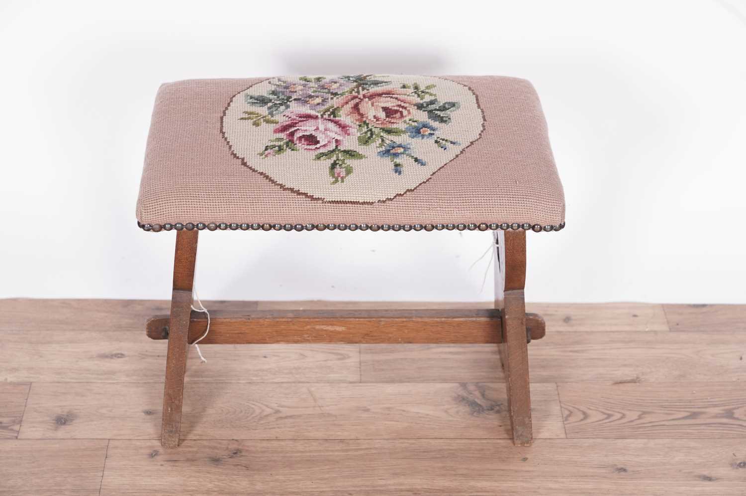 A George III oak childs chair, 20th Century hardwood spinning chair and a Victorian stool - Image 9 of 9