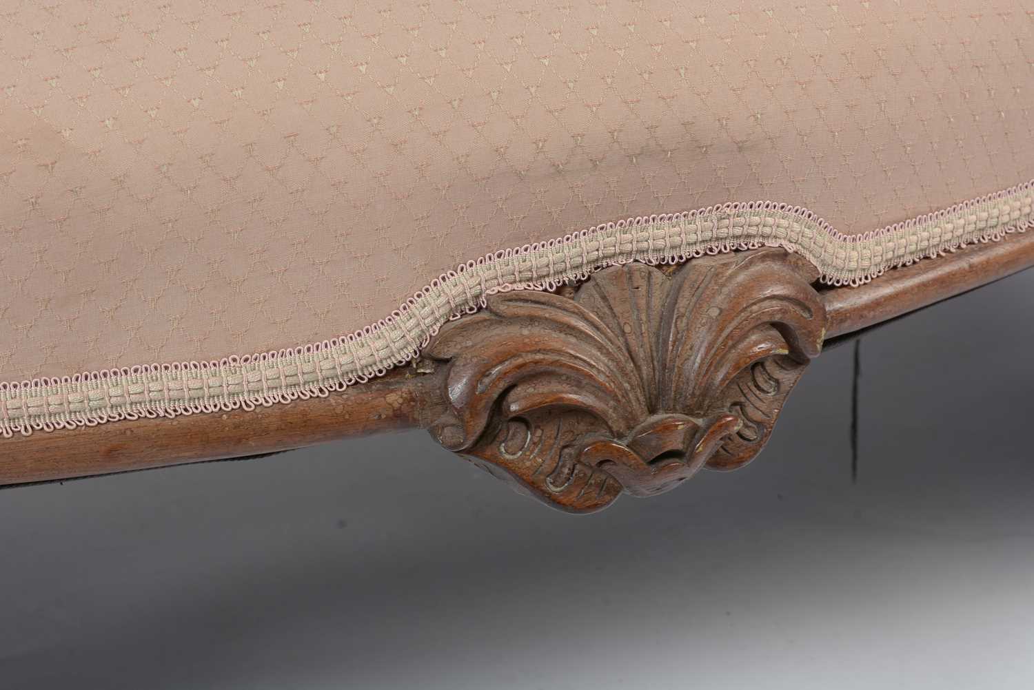 A Victorian carved rosewood serpentine 'show frame' sofa - Image 5 of 7