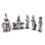 A Lladro decorative ceramic jazz band