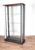 Two modern shop display cabinets