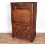 A 19th Century French walnut secretaire à abbattant