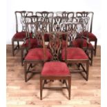 A set of ten George III style mahogany dining chairs