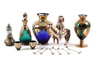 A Beswick model of a mounted Indian chief; and other items