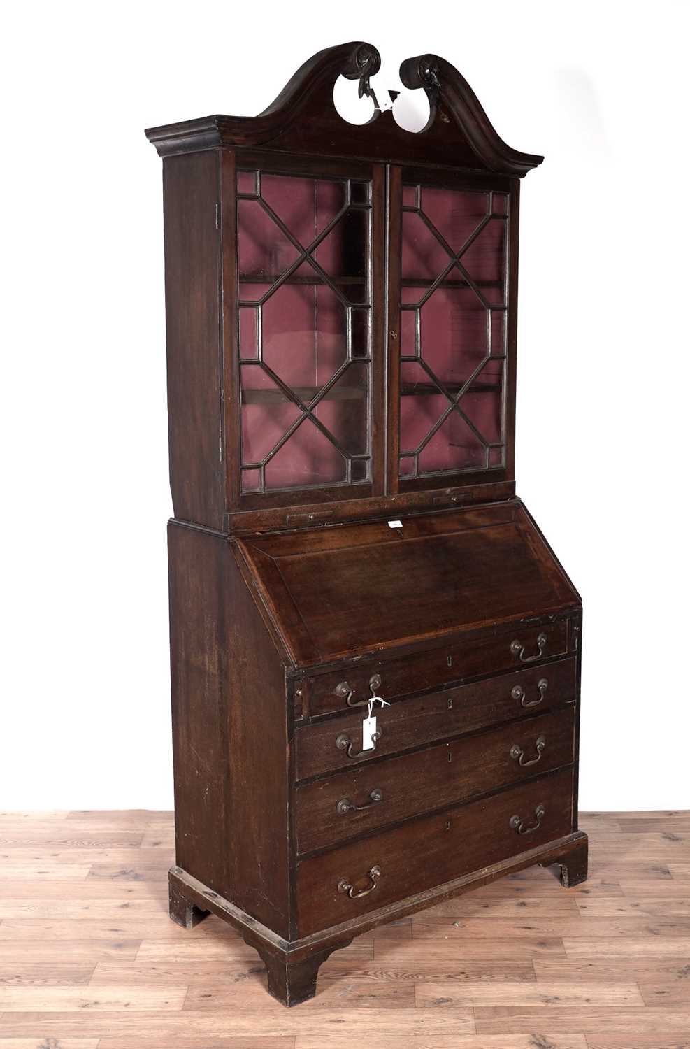 A George III mahogany bureau bookcase - Image 3 of 5