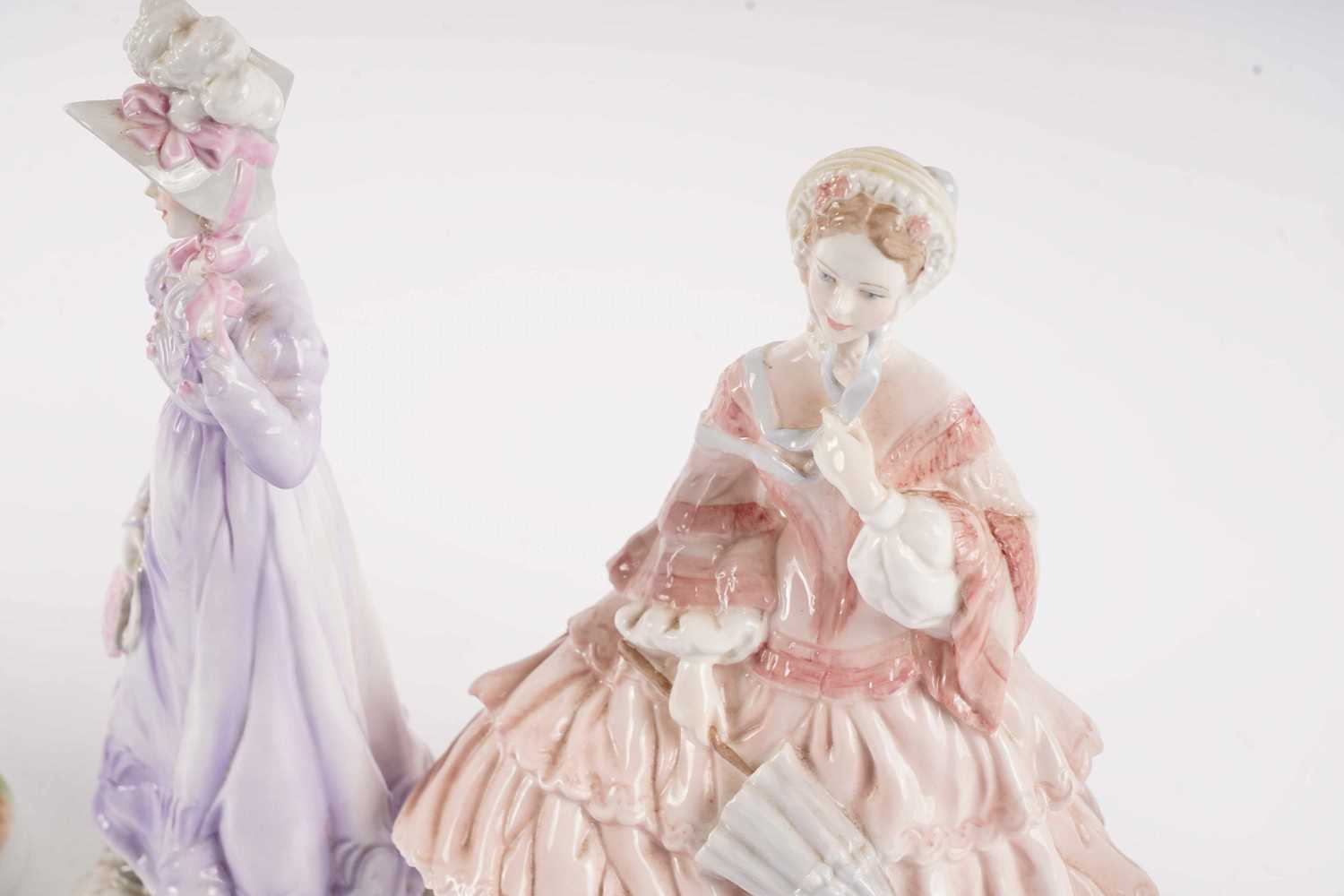 A collection of Royal Worcester ceramic figures of ladies - Image 4 of 5