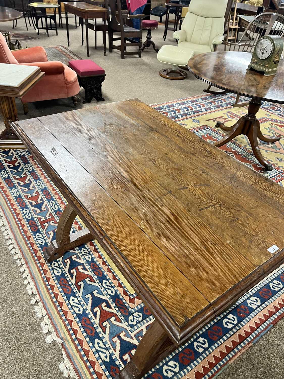 A pitch pine ecclesiastical altar table, late 19th/20th Century - Image 10 of 11