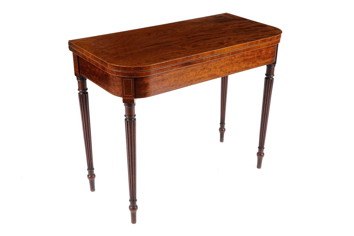 A George III 'fiddle back' mahogany card table - Image 14 of 15