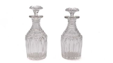 Pair of Victorian cut glass decanters