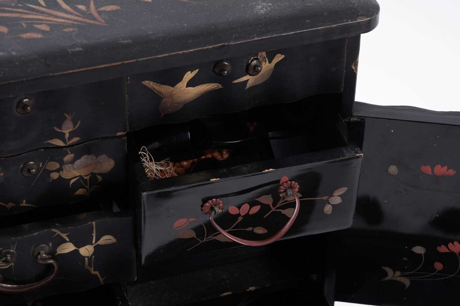 A Japanese lacquered tabletop cabinet and a selection of Asian decorative items - Image 2 of 8
