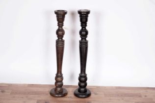 A pair of 20th Century pricket candlesticks
