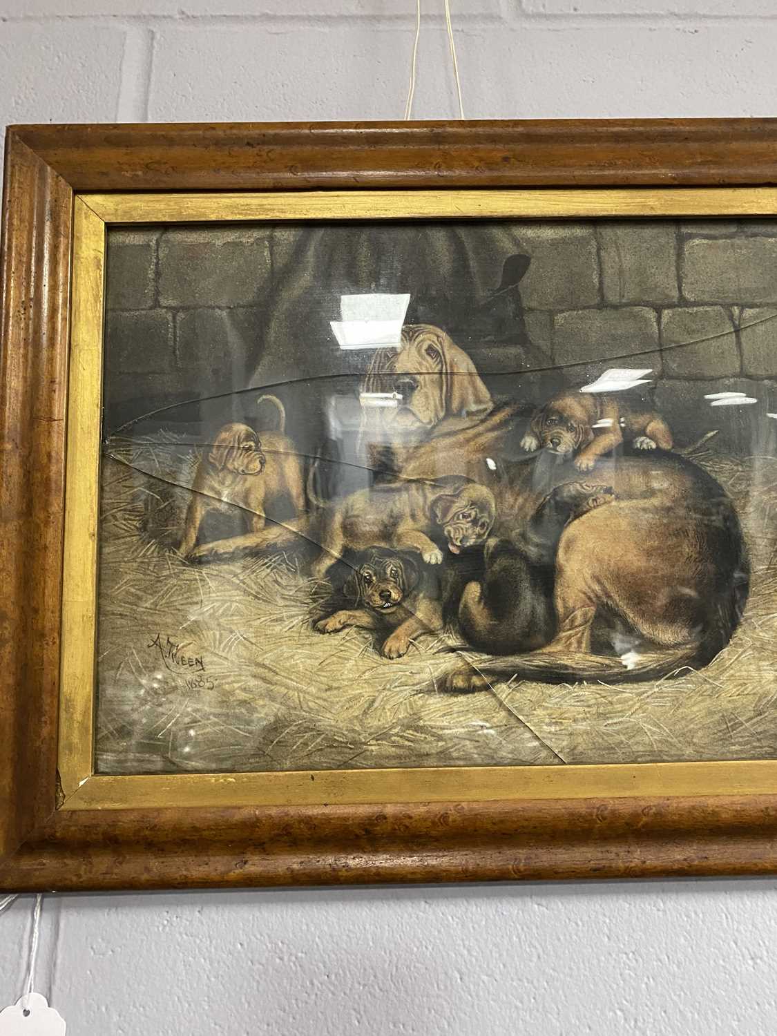 Two 19th Century paintings of dogs - Image 4 of 4