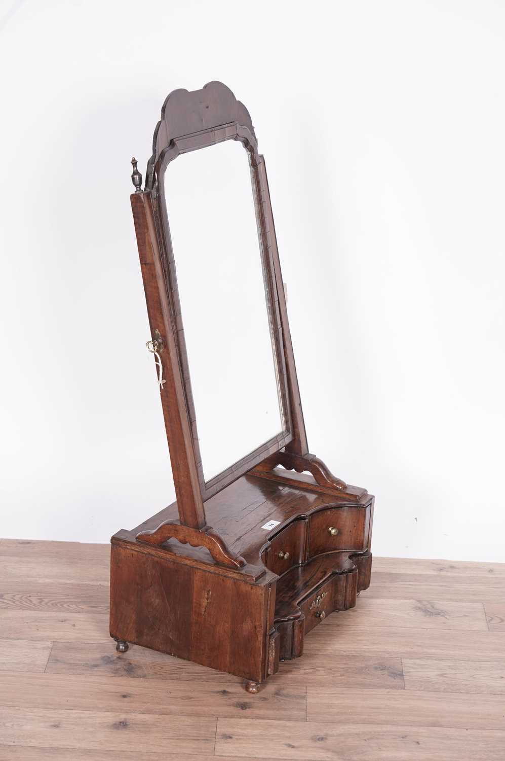 A mid 18th Century mahogany swing frame toilet mirror and a Victorian burr walnut wall cabinet - Image 5 of 9