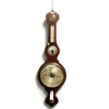 A Georgian rosewood wheel barometer