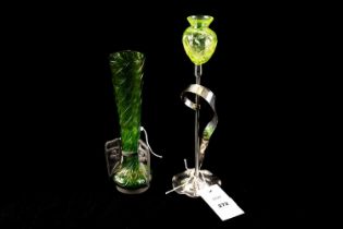 Art Nouveau Kralik glass vase; and another