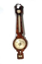 A mid-19th Century walnut wheel barometer
