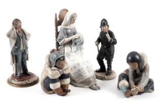 Lladro figurines together with other figurines