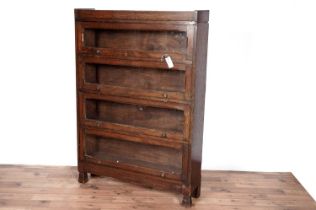 An early 20th Century oak barristers bookcase