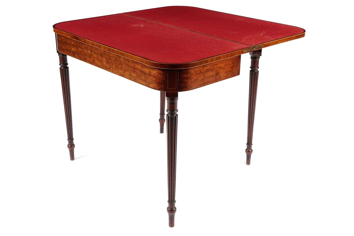 A George III 'fiddle back' mahogany card table - Image 8 of 15