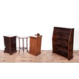 An Edwardian octagonal occasion table and two pot cupboards