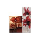 Two 20th Century Poppy Studies | raised print on box canvas