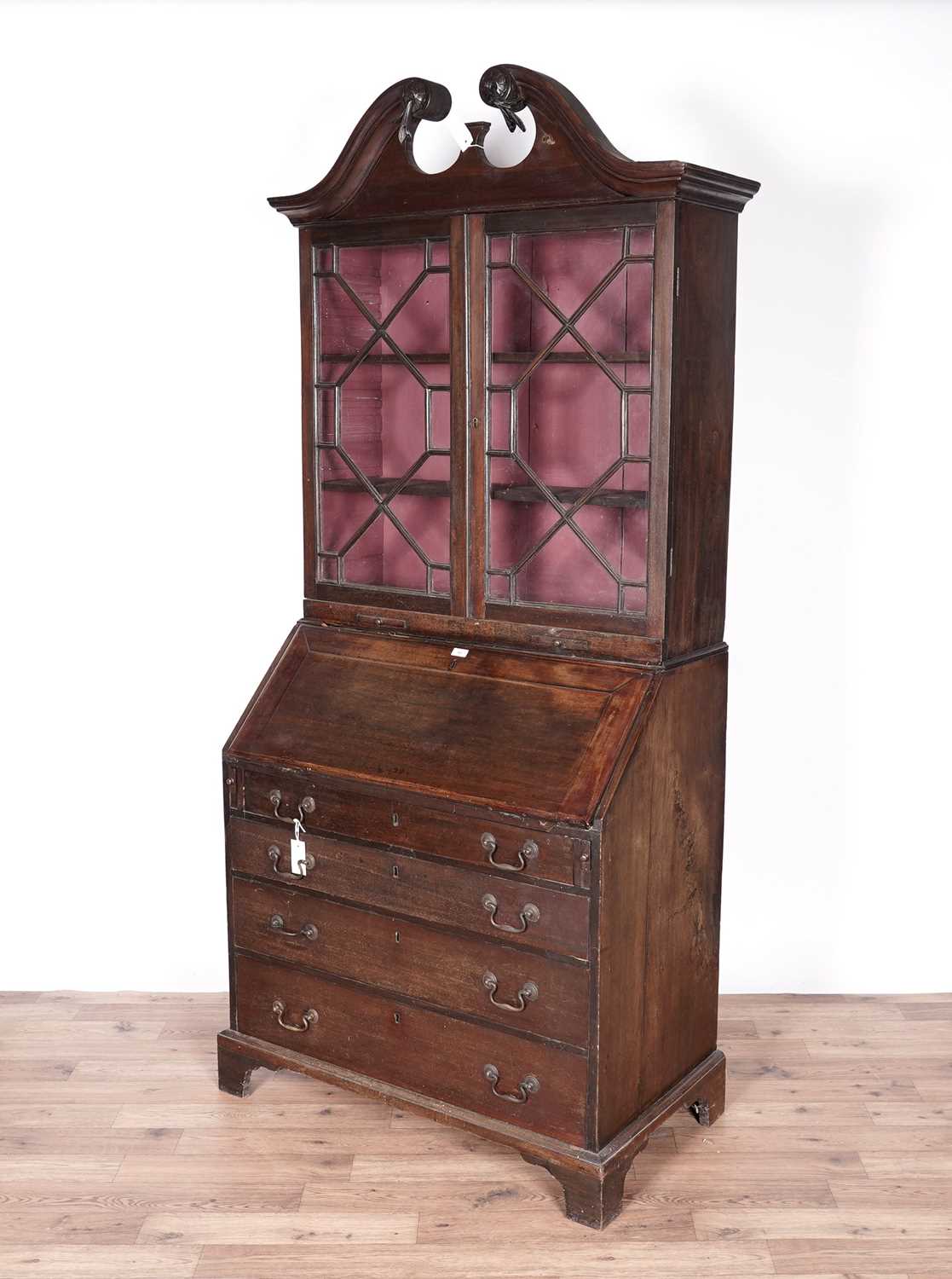 A George III mahogany bureau bookcase