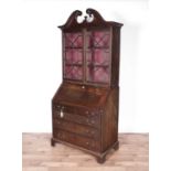 A George III mahogany bureau bookcase