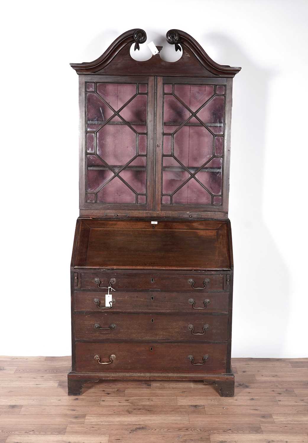 A George III mahogany bureau bookcase - Image 2 of 5