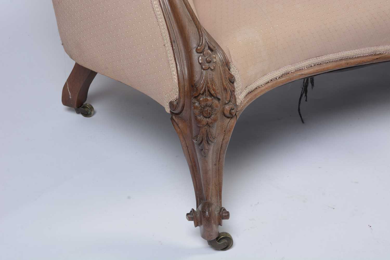 A Victorian carved rosewood serpentine 'show frame' sofa - Image 7 of 7