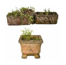 Three stone composite garden planters
