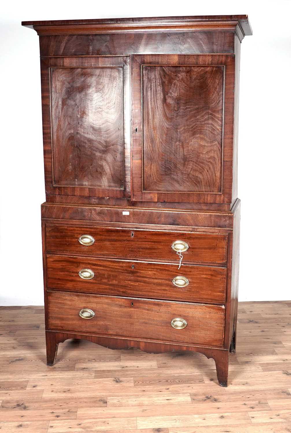 A 19th Century mahogany linen press