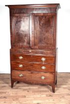 A 19th Century mahogany linen press