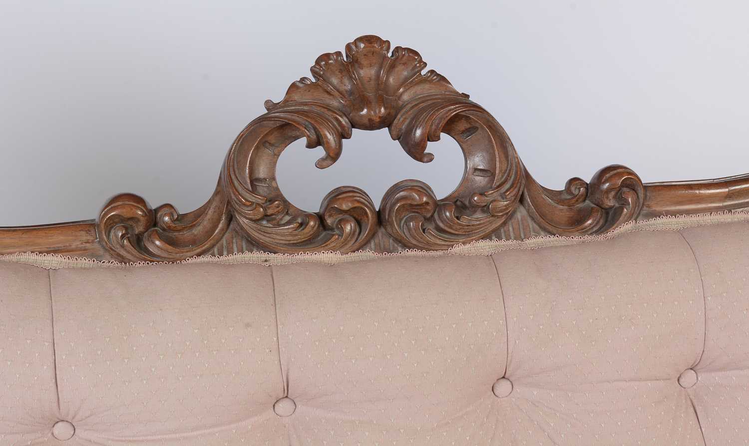 A Victorian carved rosewood serpentine 'show frame' sofa - Image 6 of 7