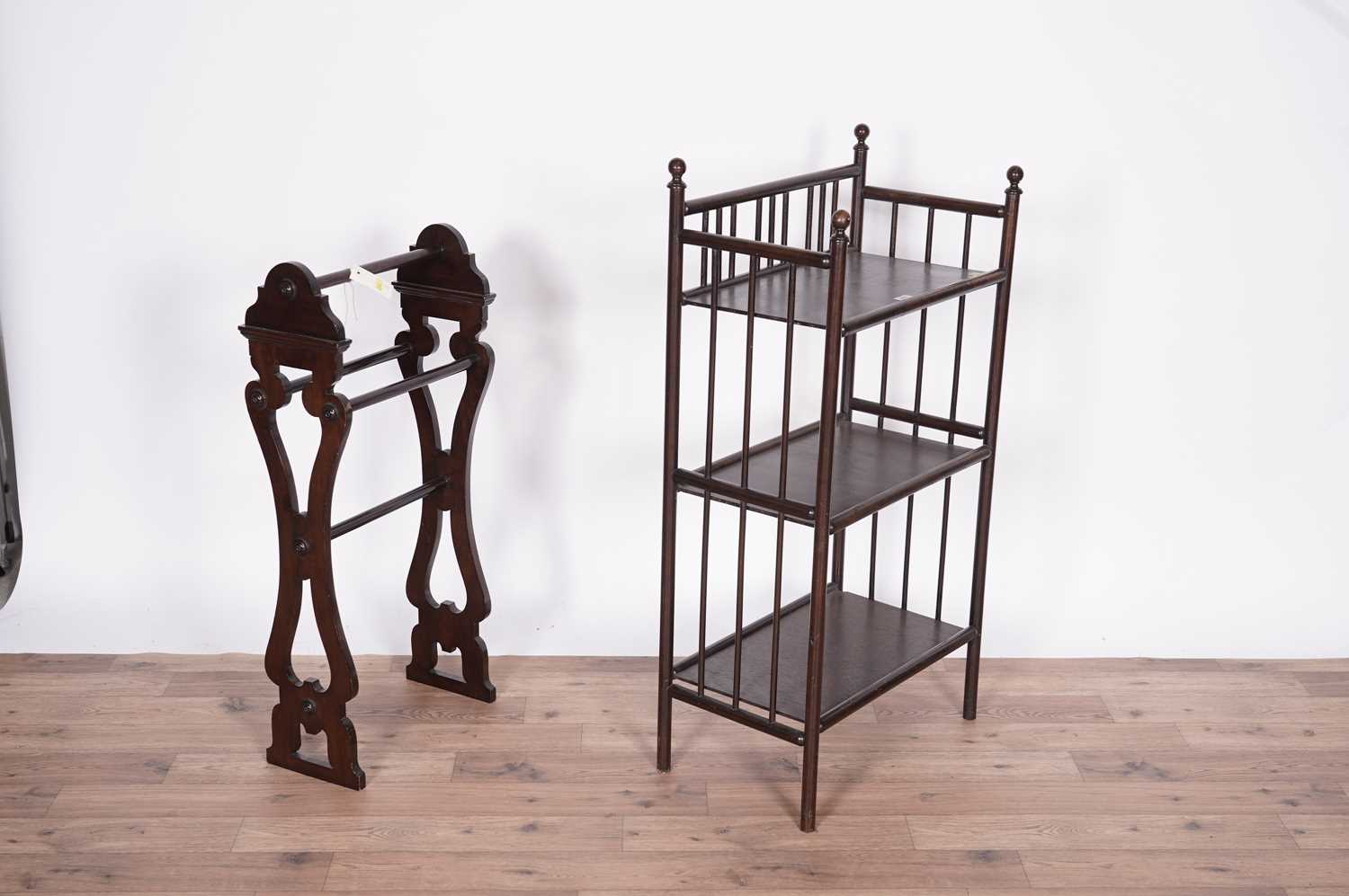 A gateleg table, an early 20th Century towel airer and an etagere - Image 4 of 10