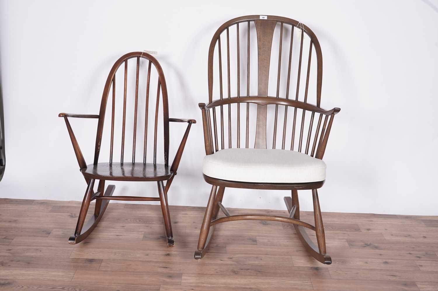 Ercol 'Chairmaker' rocking chair and a Windsor rocking chair - Image 2 of 5