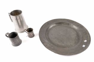 A selection of pewter wares