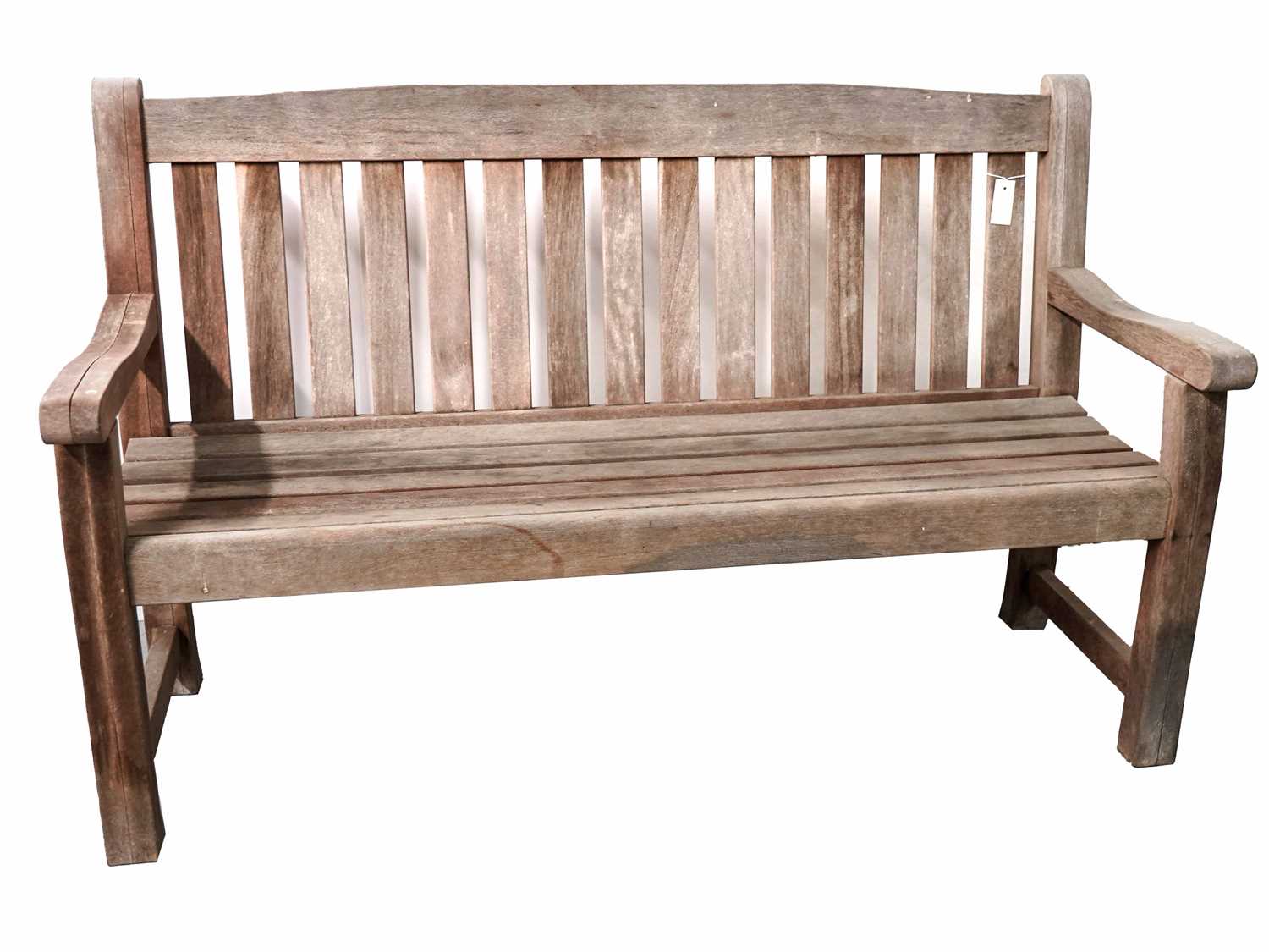 A teak garden bench