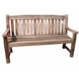 A teak garden bench