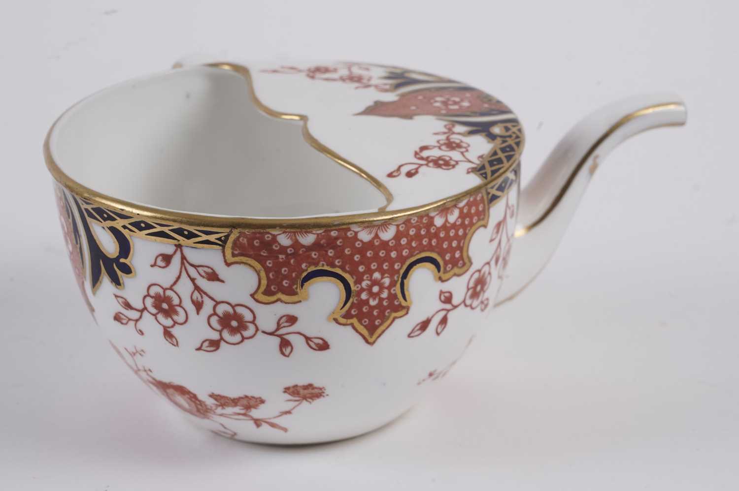 A Charlotte di Vita enamel tea pot and Royal Crown Derby ‘Imari’ pattern tea cup - Image 2 of 2